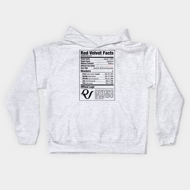 Red Velvet Nutritional Facts 2 Kids Hoodie by skeletonvenus